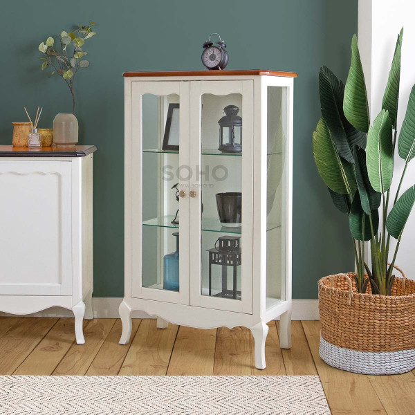 Lemari Pajangan - Vienna Display Cabinet Wide Top Brown
