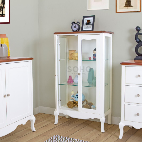 Lemari Pajangan - Vienna Display Cabinet Wide Top Brown