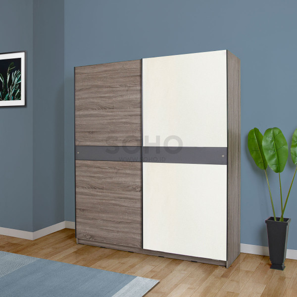 Lemari Pakaian - Lington Sliding Wardrobe Brown