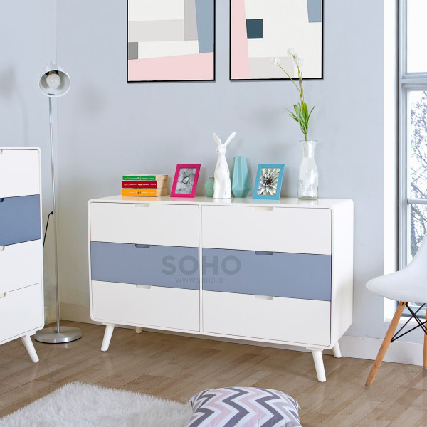 Lemari Laci - Flip 6 Drawers Grey