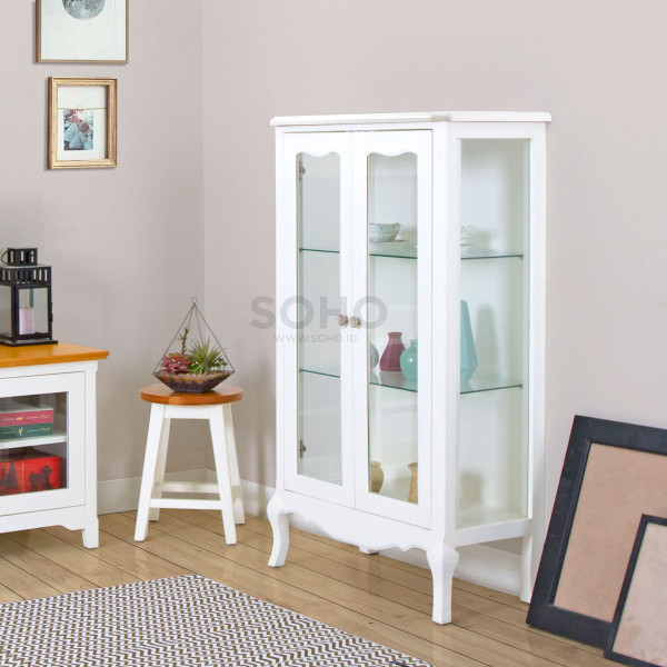 Lemari Pajangan - Vienna Display Cabinet Wide Ivory