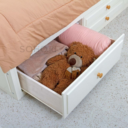 Tempat Tidur Laci - Ellis Bed Ivory