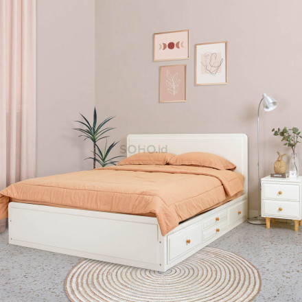 Tempat Tidur Laci - Ellis Bed Ivory