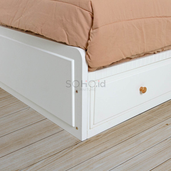 Tempat Tidur Laci - Ellis Bed Ivory