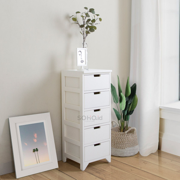 Lemari Laci - Silvia 5 Drawers Ivory