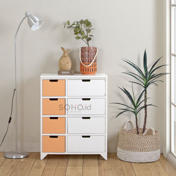 Lemari Laci - Silvia 8 Drawers Natural