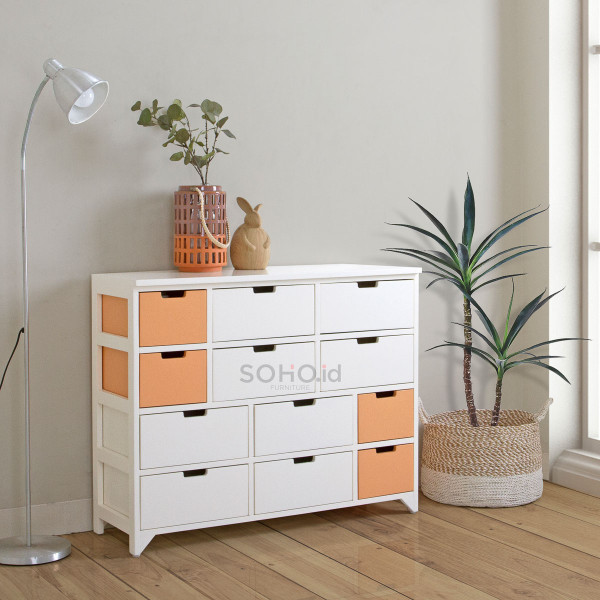 Lemari Laci - Silvia 12 Drawers Natural