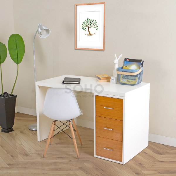 Meja Tulis - Marcelo Desk 3 Drawers Natural