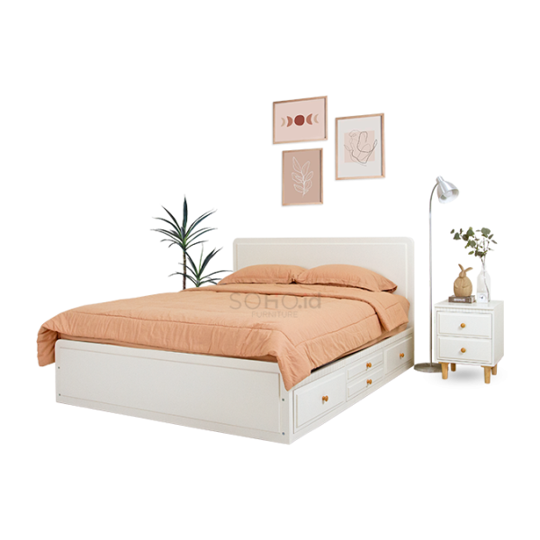 Tempat Tidur Laci - Ellis Bed Ivory
