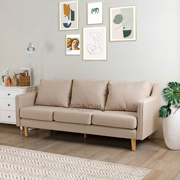 Sofa - Sofa Melinda 3 Seater Cream