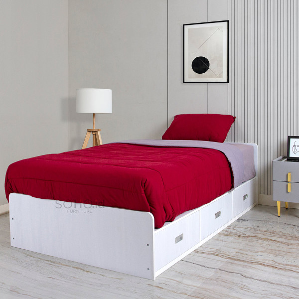 Tempat Tidur Laci - Ecco Bed White