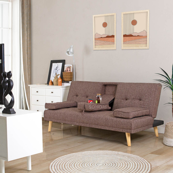 Sofa - New Mulan Sofa Bed Brown