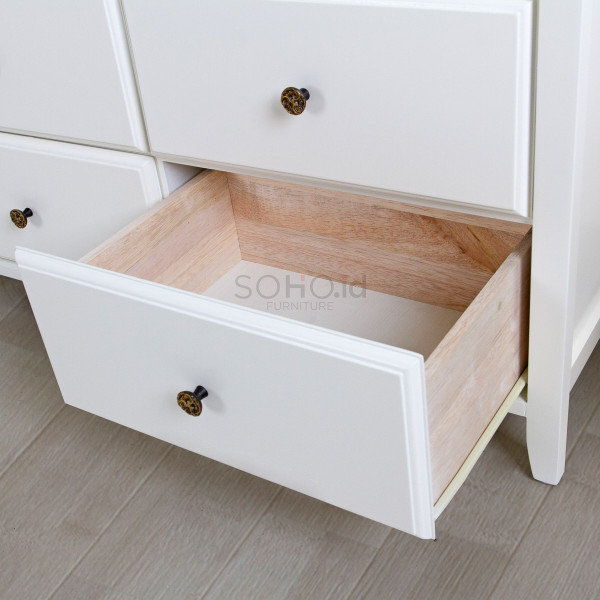 Lemari Laci - Ivy 6 Drawers Ivory