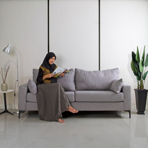 Sofa - Kana 3 Seater Mid Grey