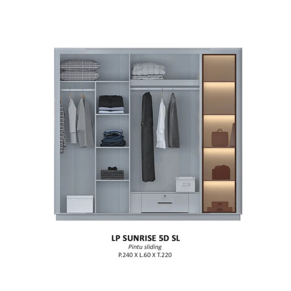 Lemari Pakaian - Aurora Wardrobe 5D SL