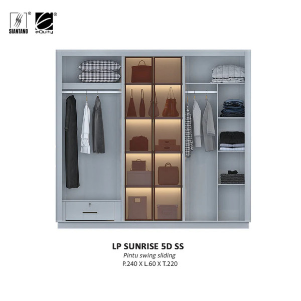 Lemari Pakaian - Aurora Wardrobe 5D SS