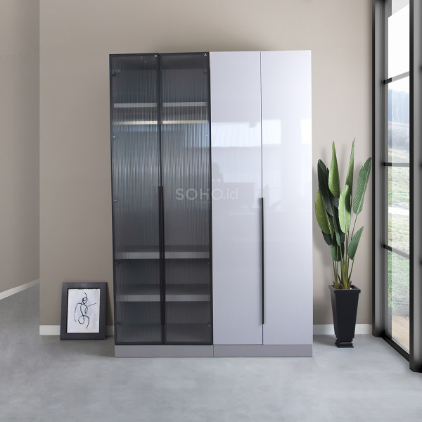 Lemari Pakaian - Calya Wardrobe Grey