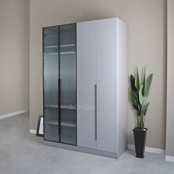 Lemari Pakaian - Calya Wardrobe Grey