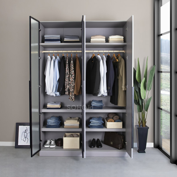 Lemari Pakaian - Calya Wardrobe Grey