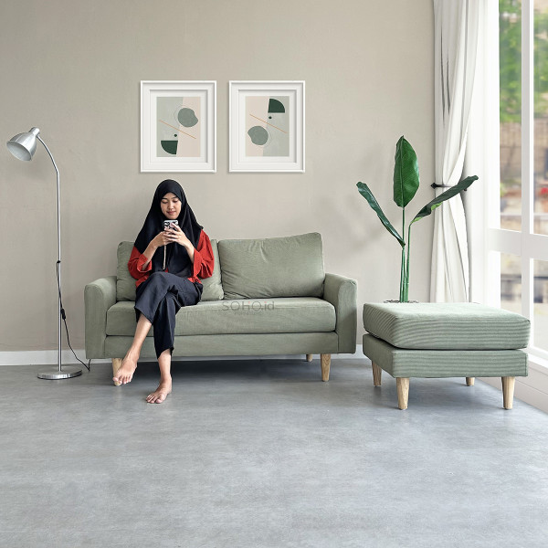 Sofa - Amy Sofa + Ottoman Olive
