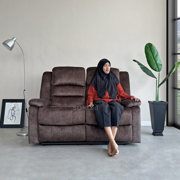 Sofa - Romero Sofa 2 Seat Recliner Brown