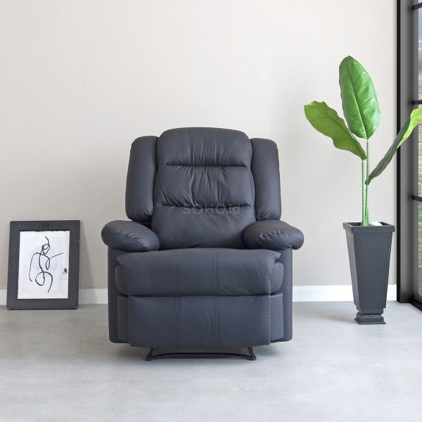Sofa - Castle Sofa 1 Seat Recliner Black