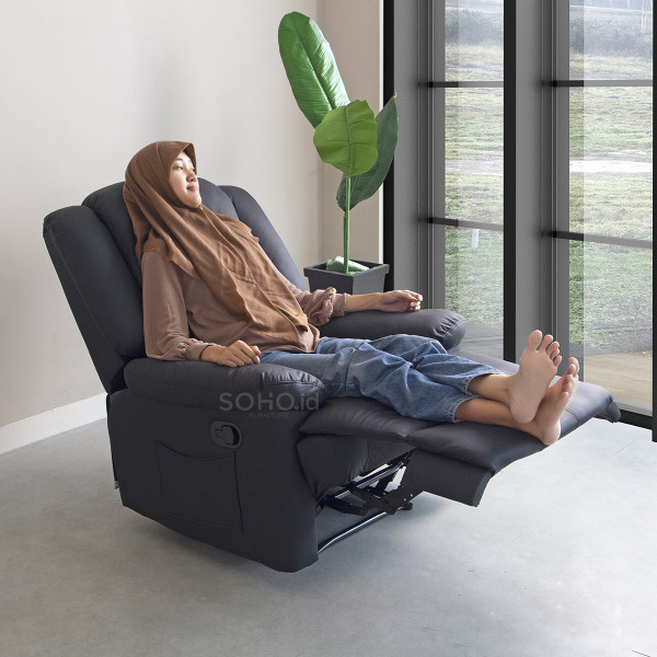 Sofa - Castle Sofa 1 Seat Recliner Black