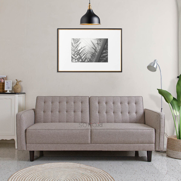 Sofa - Kenzo 2 Seater Sofa Bed Light Brown