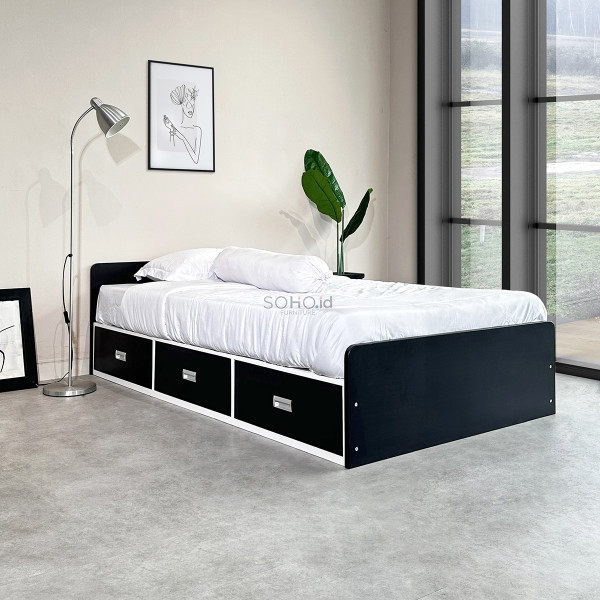 Tempat Tidur Laci - Ecco Bed Dark Brown