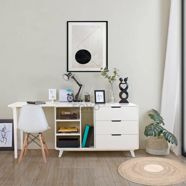 Meja Tulis - Helsinky Desk Ivory