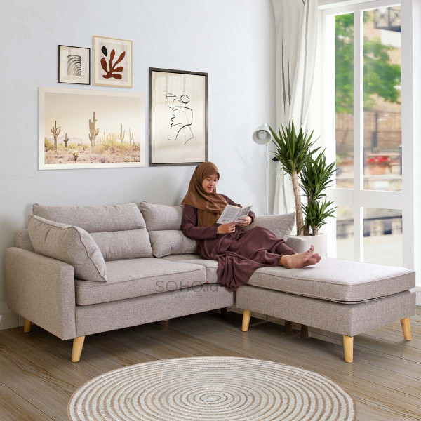 Sofa - Sofa L Charlie Light Brown