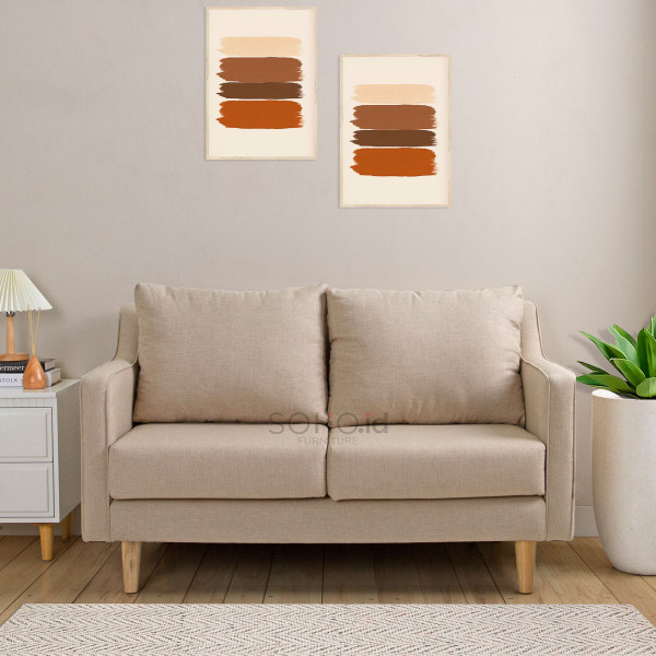 Sofa - Sofa Melinda 2 Seater Cream