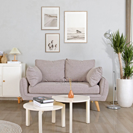 Sofa - Sofa Jackie 2 Seater Light Brown