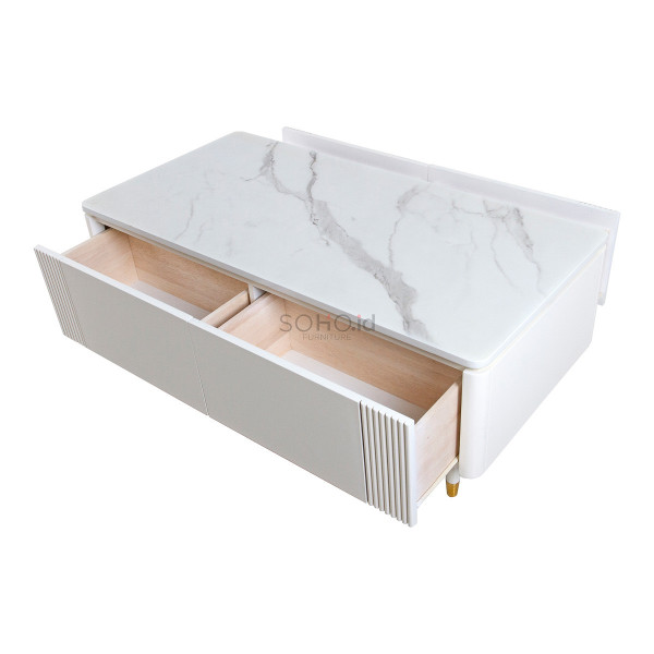 Meja Tamu - Amerie Sofa Table Ivory