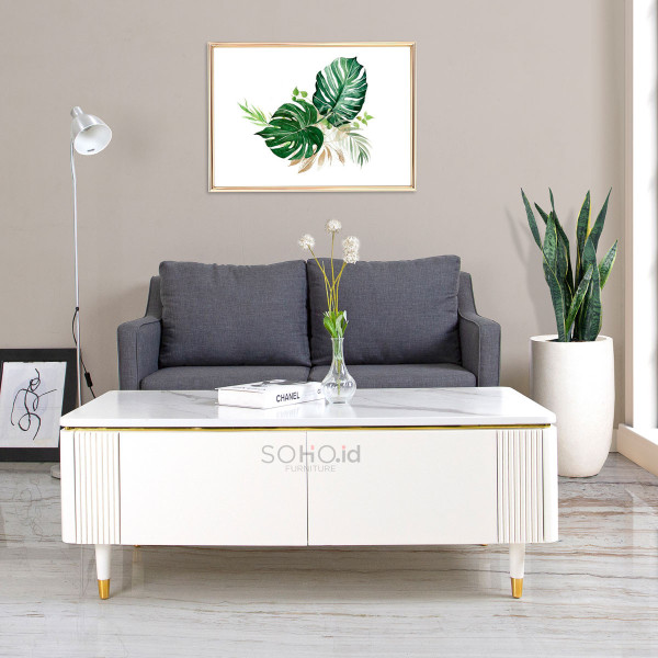 Meja Tamu - Amerie Sofa Table Ivory