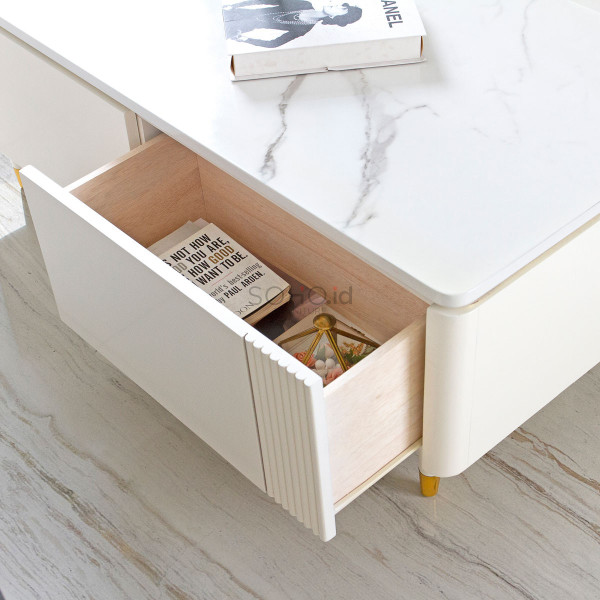 Meja Tamu - Amerie Sofa Table Ivory